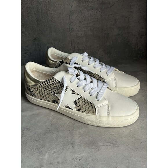 Steve Madden Madden Girls White Multi Snakeskin Star Sneakers Womens Size 7.5 - Picture 2 of 16